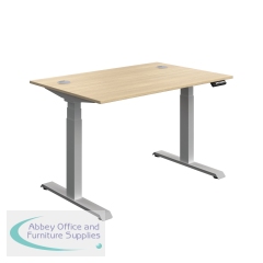 Serrion Dual Motor Sit/Stand Desk 1200x800x630-1290mm Oak/Silver KF800331