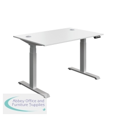 Serrion Dual Motor Sit/Stand Desk 1200x800x630-1290mm White/Silver KF800332