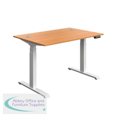 Serrion Dual Motor Sit/Stand Desk 1200x800x630-1290mm Beech/White KF800333