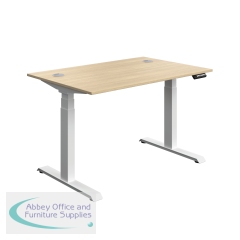 Serrion Dual Motor Sit/Stand Desk 1200x800x630-1290mm Oak/White KF800334
