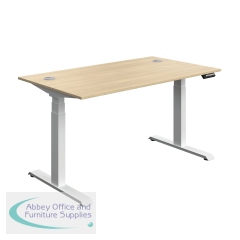 Serrion Dual Motor Sit/Stand Desk 1400x800x630-1290mm Oak/White KF800338