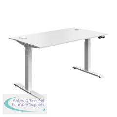Serrion Dual Motor Sit/Stand Desk 1400x800x630-1290mm White/White KF800339