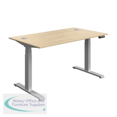 Serrion Dual Motor Sit/Stand Desk 1400x800x630-1290mm Oak/Silver KF800342
