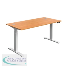 Serrion Dual Motor Sit/Stand Desk 1600x800x630-1290mm Beech/White KF800344