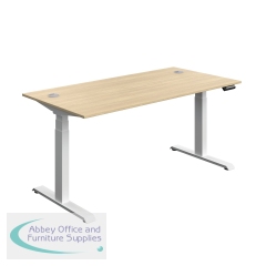 Serrion Dual Motor Sit/Stand Desk 1600x800x630-1290mm Oak/White KF800345
