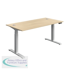 Serrion Dual Motor Sit/Stand Desk 1600x800x630-1290mm Oak/Silver KF800348