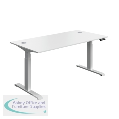 Serrion Dual Motor Sit/Stand Desk 1600x800x630-1290mm White/Silver KF800349