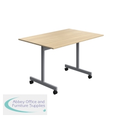 Serrion Tilting Rectangular Table 1200x800x730mm Oak/Silver KF800350