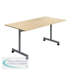 Serrion Tilting Rectangular Table 1600x800x730mm Oak/Silver KF800351