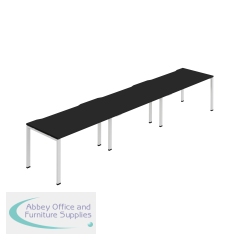 Jemini Three Person Bench Desk 1200x800mm Black/White (Set of 3) KF800388