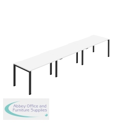 Jemini Three Person Bench Desk 1200x800mm White/Black (Set of 3) KF800396