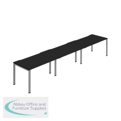 Jemini Three Person Bench Desk 1400x800mm Black/Silver (Set of 3) KF800403