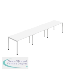 Jemini Three Person Bench Desk 1400x800mm White (Set of 3) KF800415