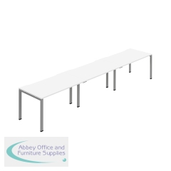 Jemini Three Person Bench Desk 1600x800mm White/Silver (Set of 3) KF800430