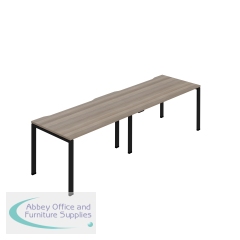 Jemini Two Person Bench Desk 1200x800mm Grey Oak/Black (Set of 2) KF800439