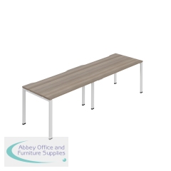 Jemini Two Person Bench Desk 1200x800mm Grey Oak/White (Set of 2) KF800441