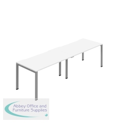 Jemini Two Person Bench Desk 1200x800mm White/Silver (Set of 2) KF800446