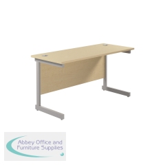 Jemini Single Rectangular Desk 1200x600x730mm Maple/Silver KF800447