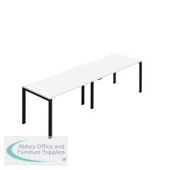 Jemini Two Person Bench Desk 1400x800mm White/Black (Set of 2) KF800462