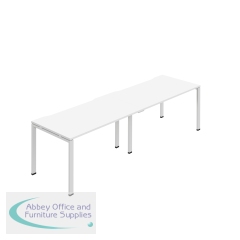 Jemini Two Person Bench Desk 1400x800mm White (Set of 2) KF800464