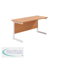Jemini Single Rectangular Desk 1200x600x730mm Beech/White KF800469