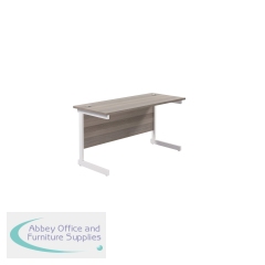 Jemini Single Rectangular Desk 1200x600x730mm Grey Oak/White KF800475