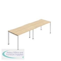 Jemini Two Person Bench Desk 1600x800mm Nova Oak/White (Set of 2) KF800478