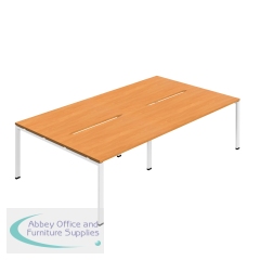 Jemini Four Person Back-to-Back Bench Desk 1200x800mm Beech/White (Set of 2) KF800485