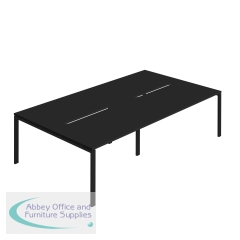 Jemini Four Person Back-to-Back Bench Desk 1200x800mm Black (Set of 2) KF800486