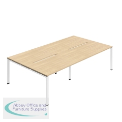 Jemini Four Person Back-to-Back Bench Desk 1200x800mm Nova Oak/White (Set of 2) KF800494