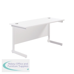Jemini Single Rectangular Desk 1200x600x730mm White/White KF800497