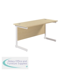 Jemini Single Rectangular Desk 1200x600x730mm Maple/White KF800502