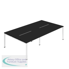 Jemini Four Person Back-to-Back Bench Desk 1600x800mm Black/White (Set of 2) KF800521