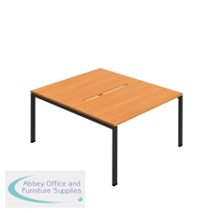 Jemini Two Person Back-to-Back Bench Desk 1200x800mm Beech/Black KF800582