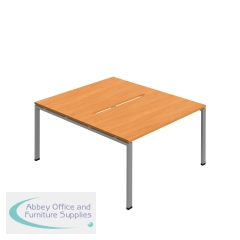 Jemini Two Person Back-to-Back Bench Desk 1200x800mm Beech/Silver KF800583