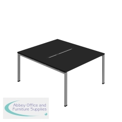 Jemini Two Person Back-to-Back Bench Desk 1200x800mm Black/Silver KF800586