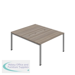 Jemini Two Person Back-to-Back Bench Desk 1200x800mm Grey Oak/Silver KF800590