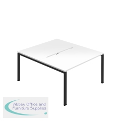 Jemini Two Person Back-to-Back Bench Desk 1200x800mm White/Black KF800596