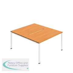 Jemini Two Person Back-to-Back Bench Desk 1400x800mm Beech/White KF800601