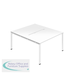 Jemini Two Person Back-to-Back Bench Desk 1400x800mm White KF800615