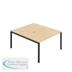 Jemini Two Person Back-to-Back Bench Desk 1600x800mm Nova Oak/Black KF800626