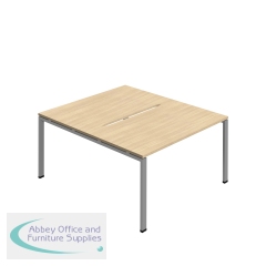 Jemini Two Person Back-to-Back Bench Desk 1600x800mm Nova Oak/Silver KF800627