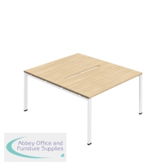 Jemini Two Person Back-to-Back Bench Desk 1600x800mm Nova Oak/White KF800628