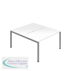 Jemini Two Person Back-to-Back Bench Desk 1600x800mm White/Silver KF800630