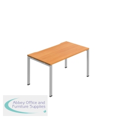 Jemini One Person Bench Desk 1200x800mm Beech/Silver KF800633