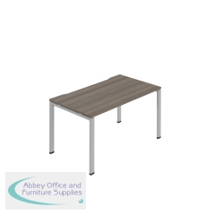 Jemini One Person Bench Desk 1200x800mm Grey Oak/Silver KF800639