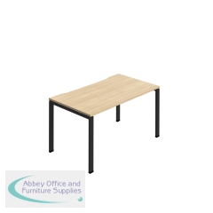 Jemini One Person Bench Desk 1200x800mm Nova Oak/Black KF800641