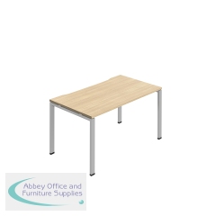 Jemini One Person Bench Desk 1200x800mm Nova Oak/Silver KF800642