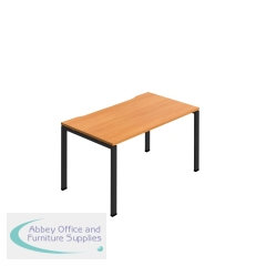 Jemini One Person Bench Desk 1400x800mm Beech/Black KF800647