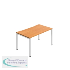 Jemini One Person Bench Desk 1400x800mm Beech/White KF800650